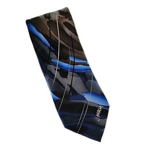 J Garcia 100% Silk Neck Tie Watercolor Collection Artist Proof No. 9 Blue